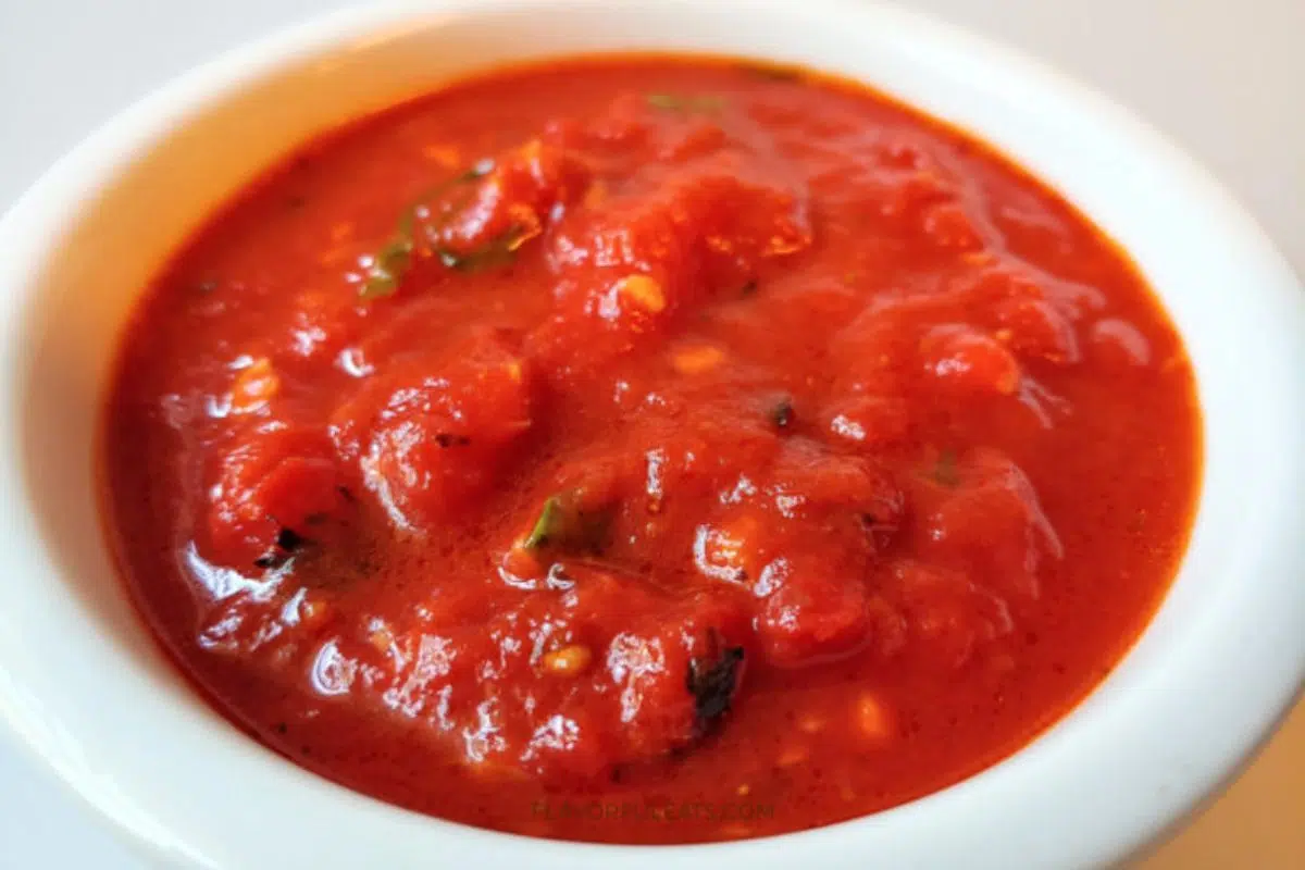 Homemade Marinara Sauce in a bowl.