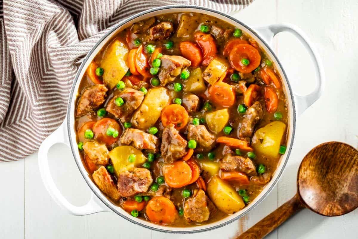 Pork Stew in a pot.