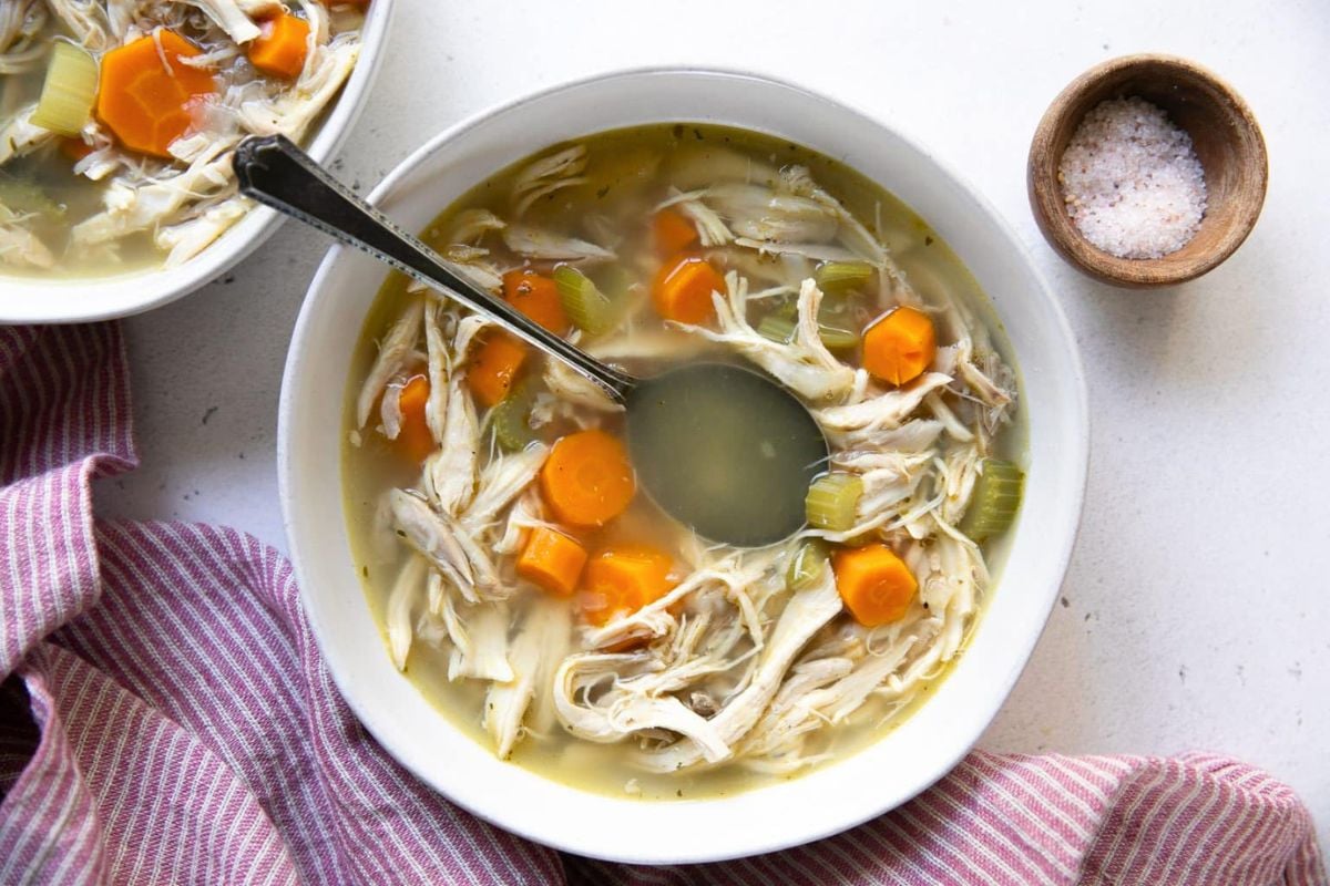 The Best Chicken Soup served in a bowl.