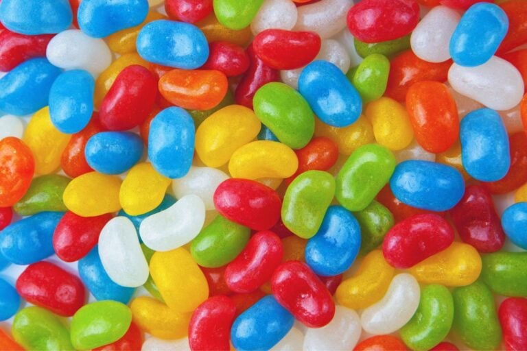 A close up image of colorful jelly beans.