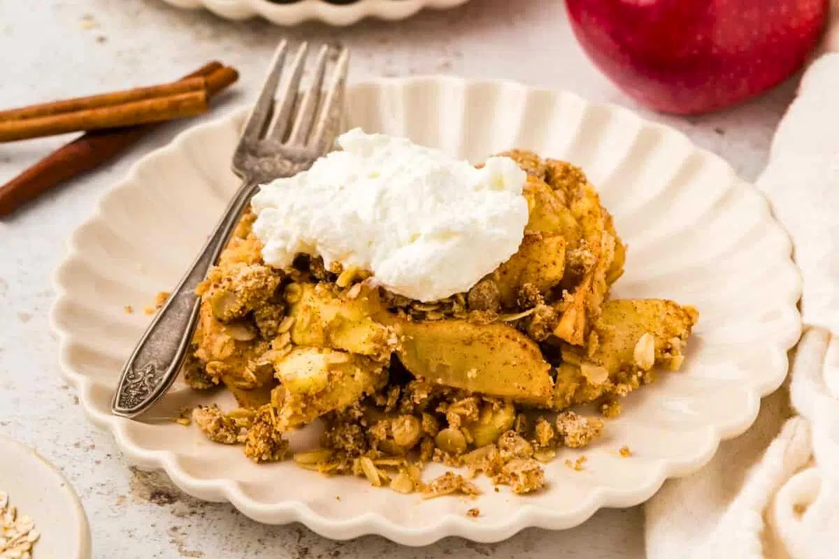 Apple Crisp served on a plate.