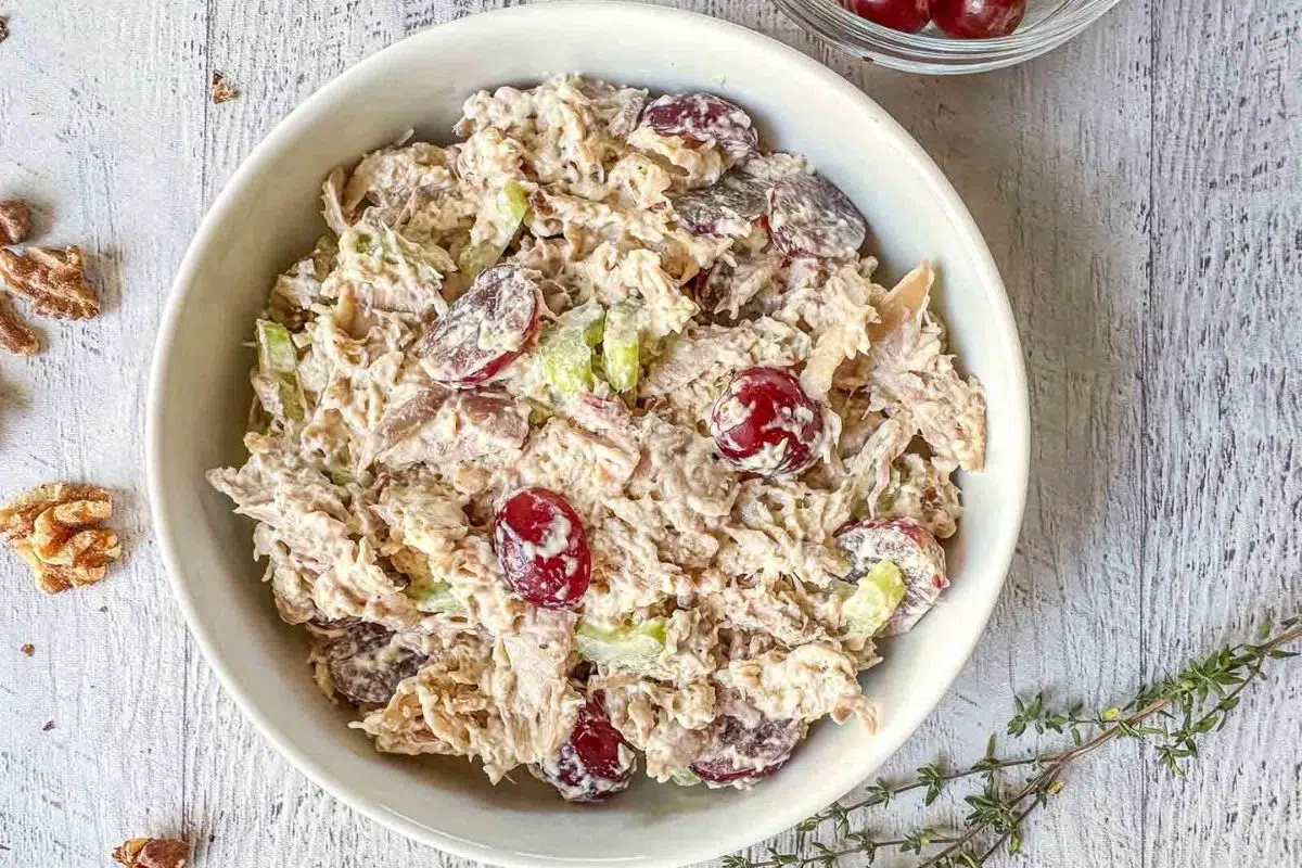 California Chicken Salad served in a bowl.