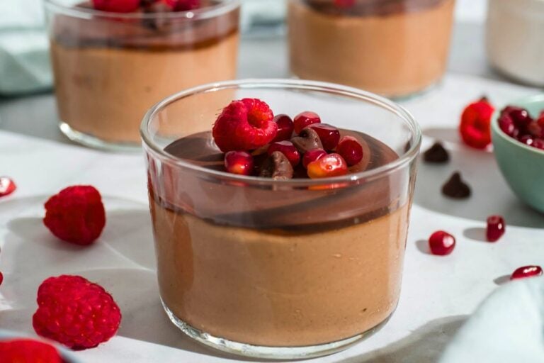 Cottage Cheese Chocolate Mousse in a cup.