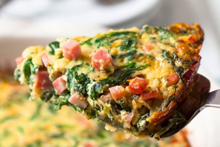 Crustless Quiche close up look.