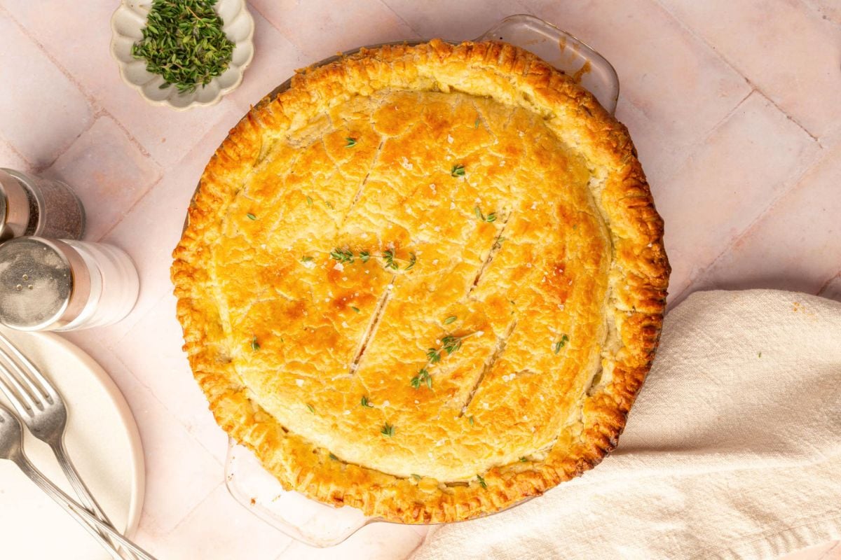 Overhead shot of Gluten-Free Chicken Pot Pie.