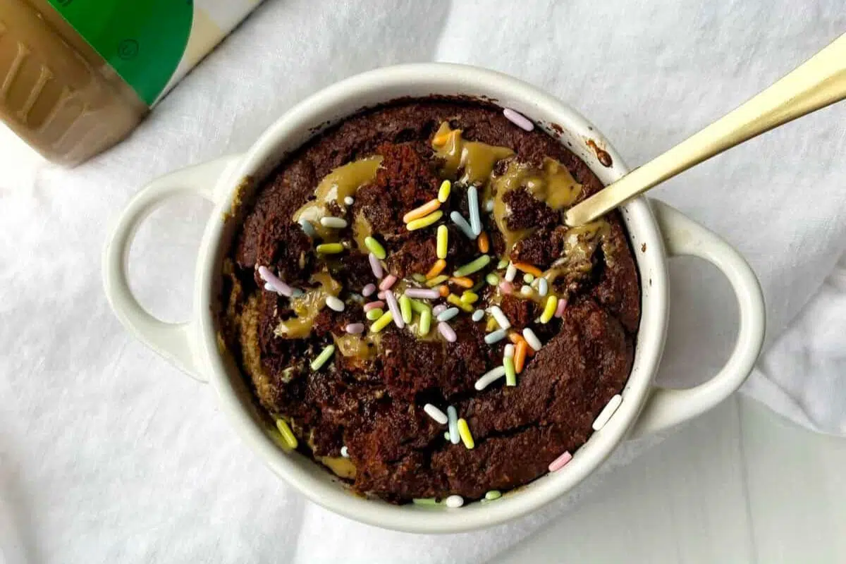 Gluten Free Chocolate Lava Cake served in a bowl.