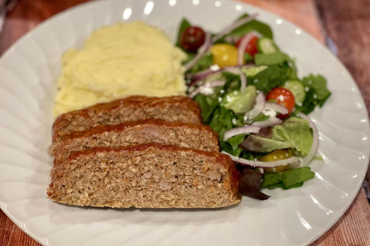 Gluten-Free Turkey Meatloaf with veggies.