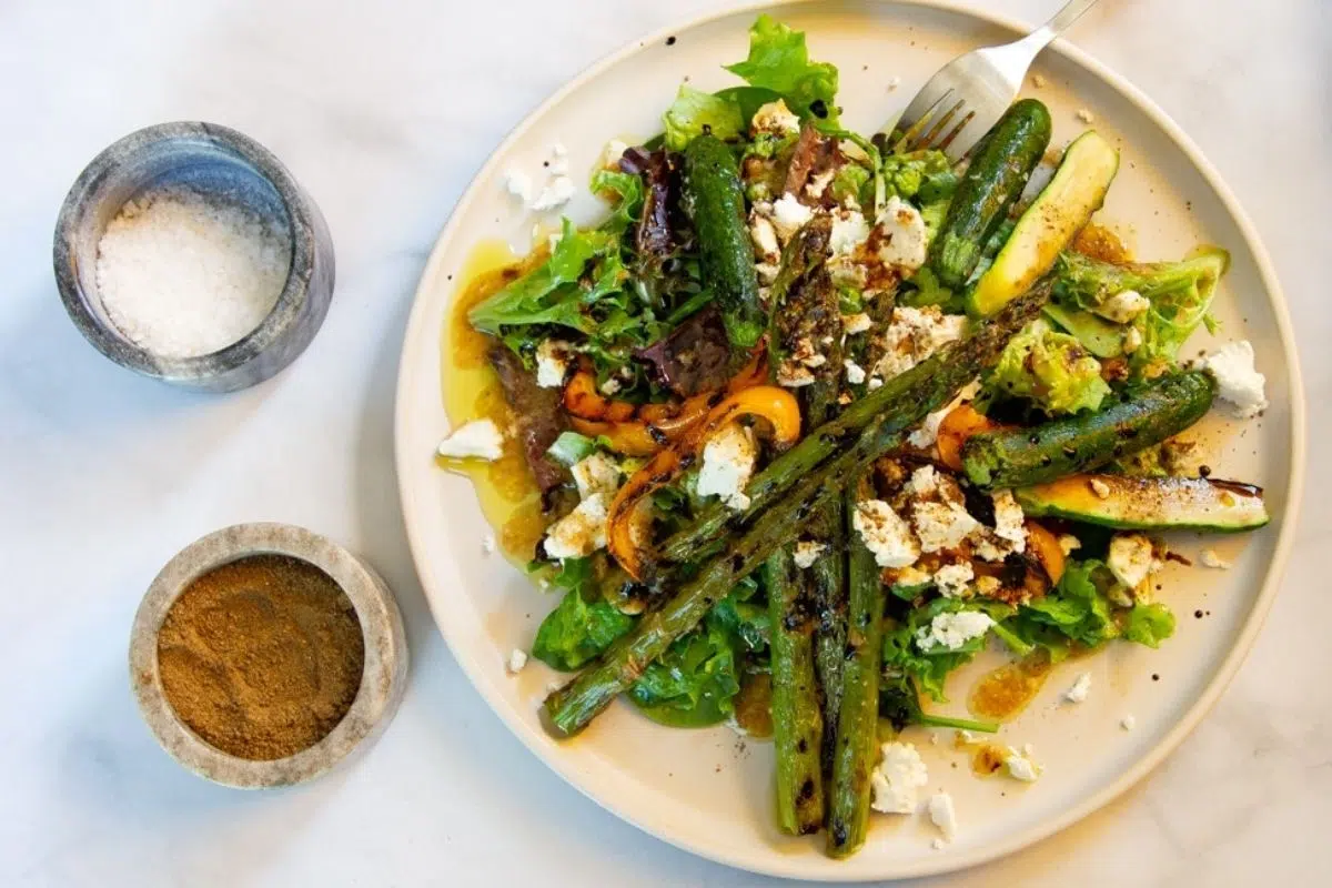 Grilled Vegetable Salad overhead shot.
