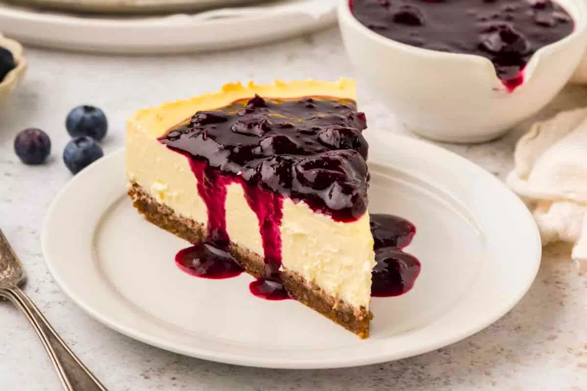 A slice of Healthy Cheesecake.