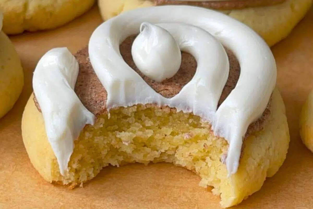 Keto Crumbl Cinnamon Swirl Cookies close up look.