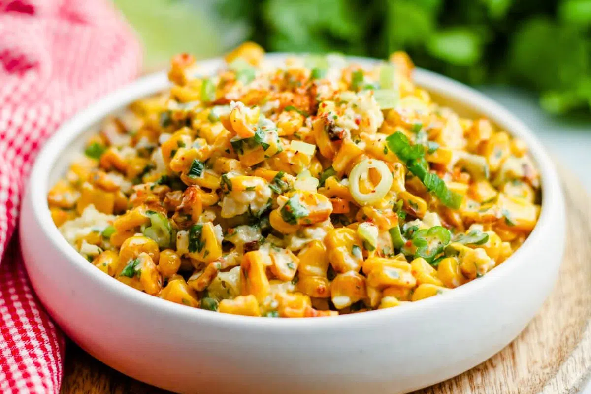 Mexican Street Corn close up look.
