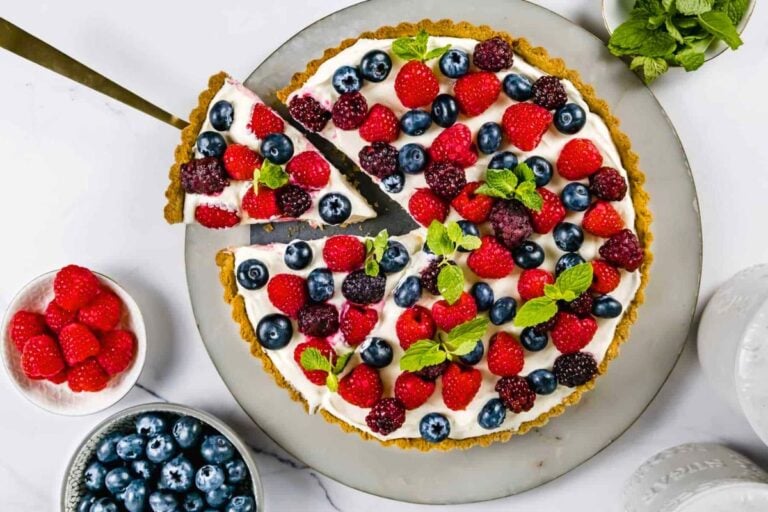 Mixed Berry Tart overhead view.