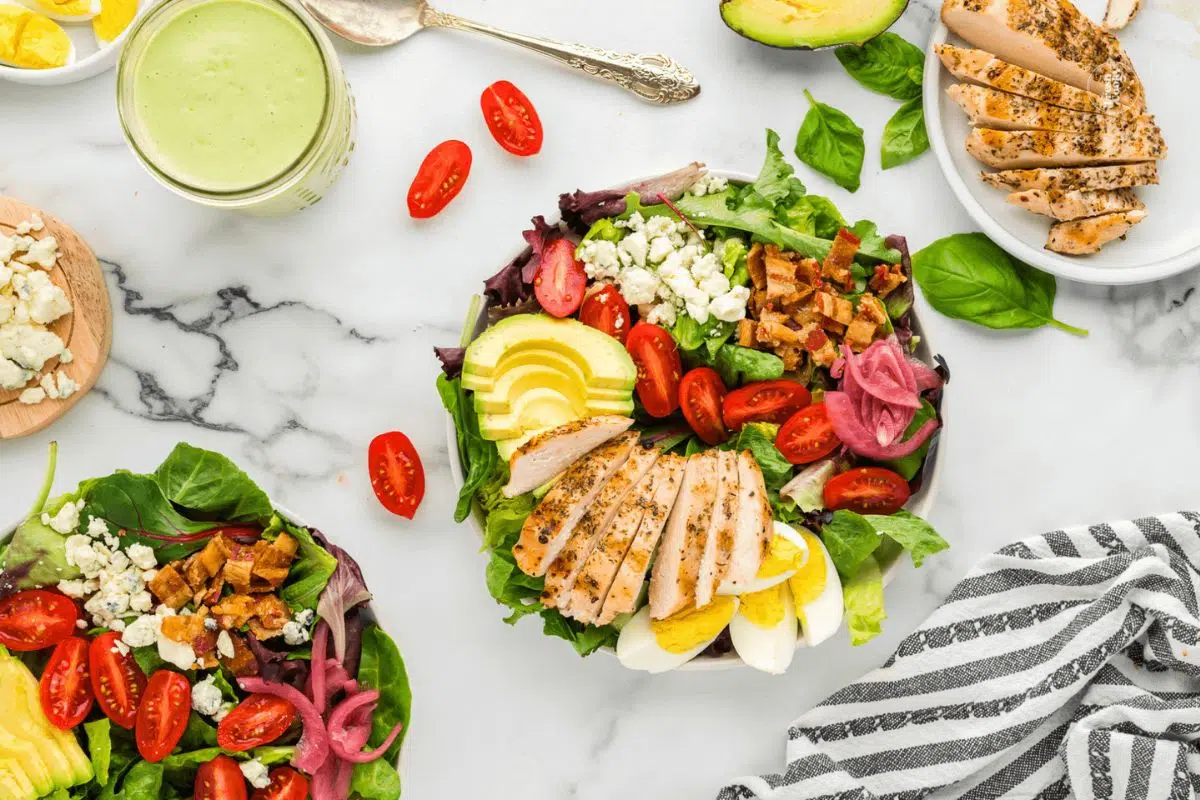 Panera Green Goddess Salad overhead view.