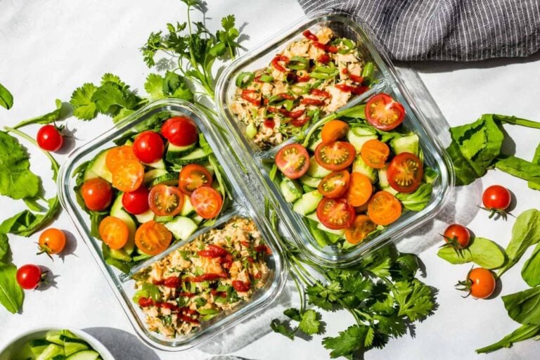 Two containers of Spicy Tuna Salad.