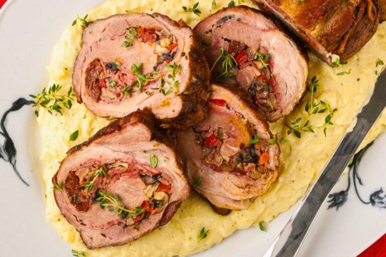Stuffed Pork Loin close up look.