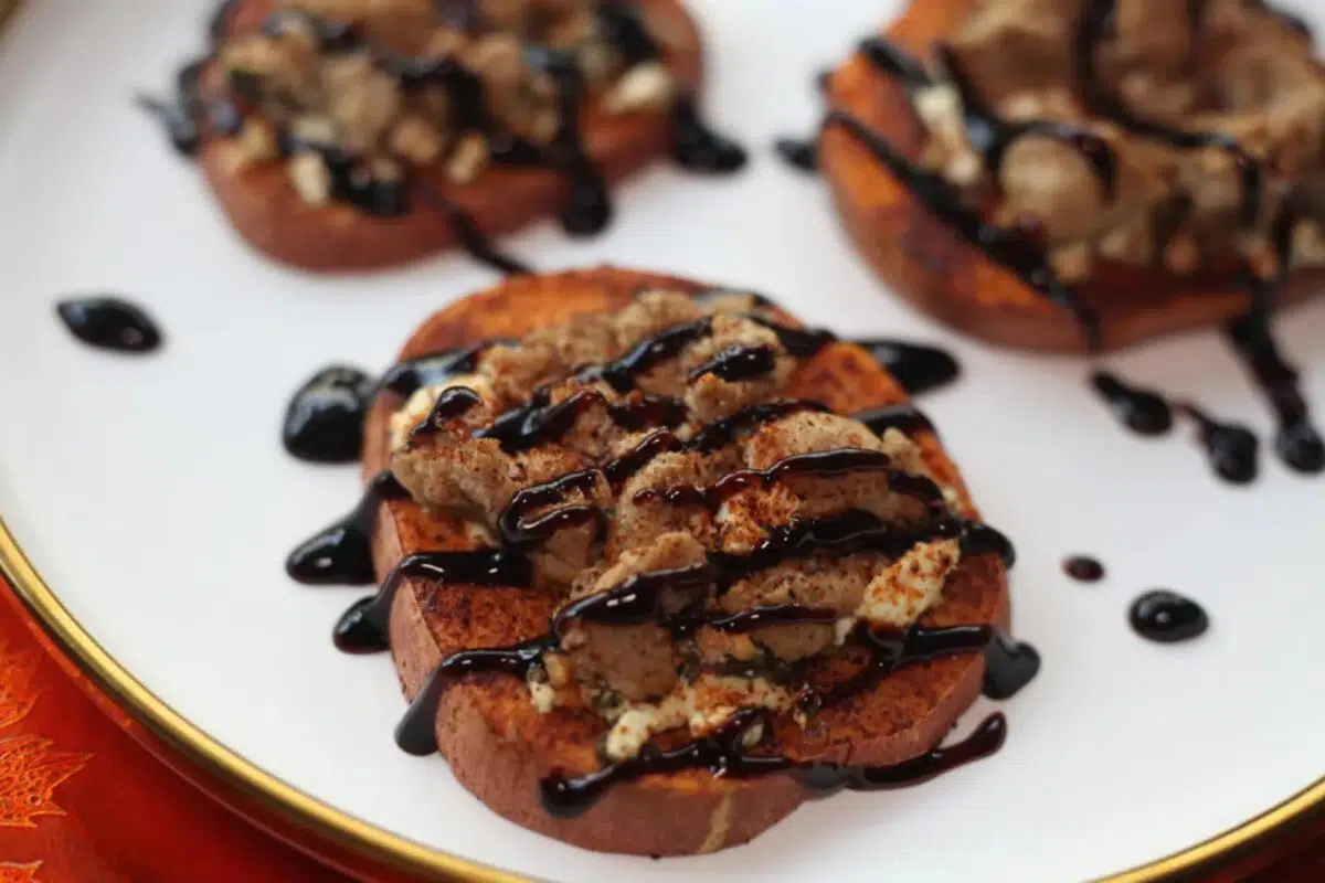 Sweet Potato Toast close up look.