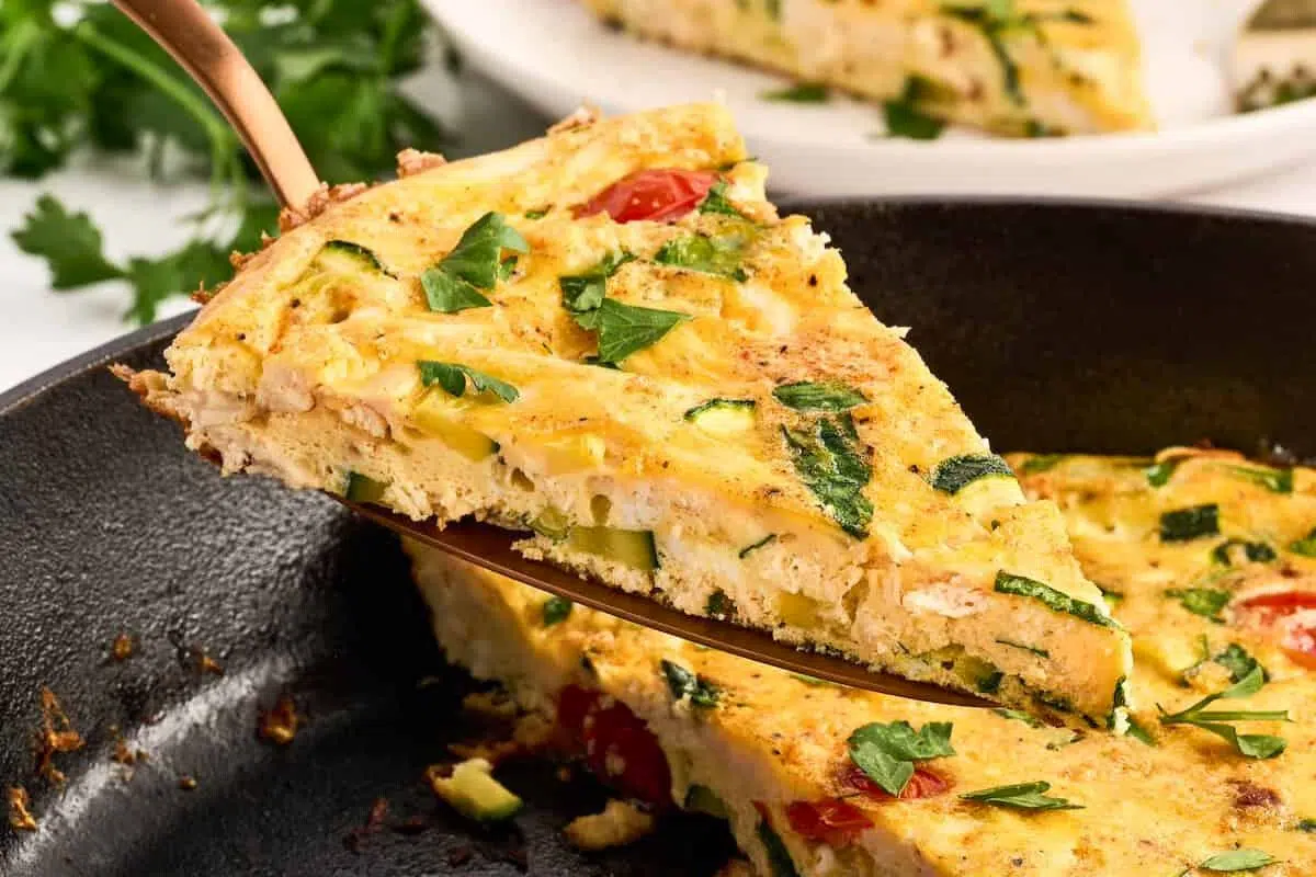 Chicken Frittata close up look.