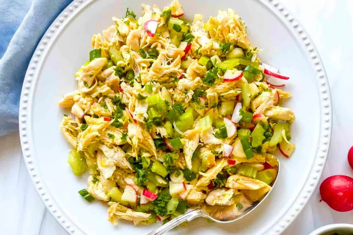 Chicken Salad without Mayo close up look.