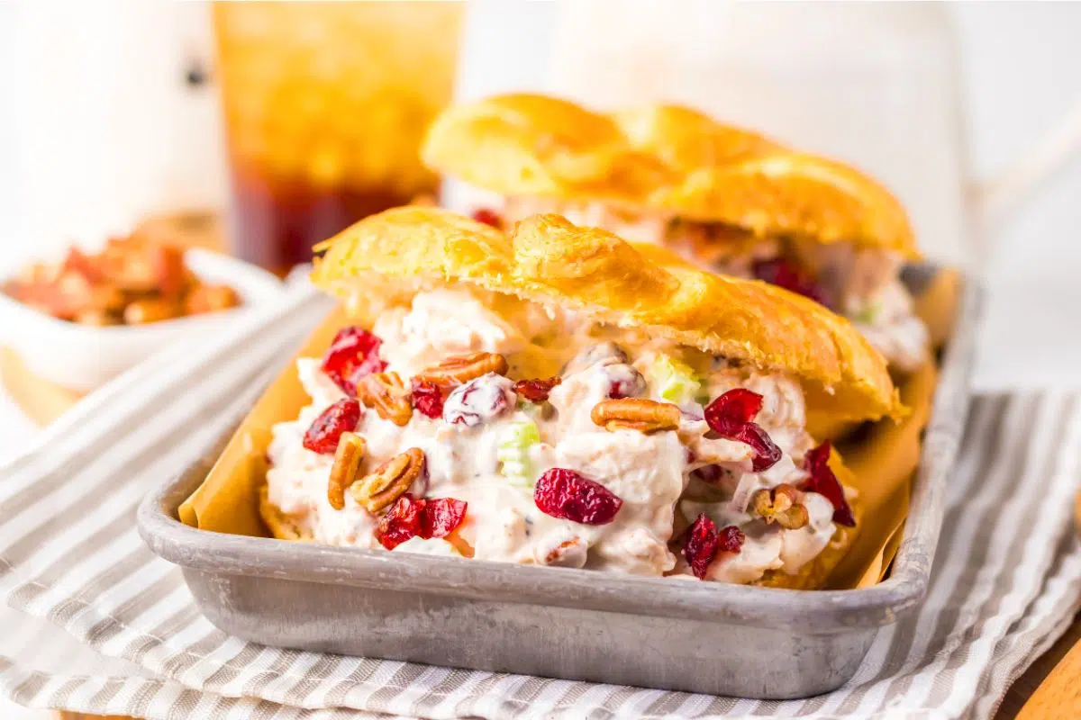 Cranberry Pecan Chicken Salad in a pan.