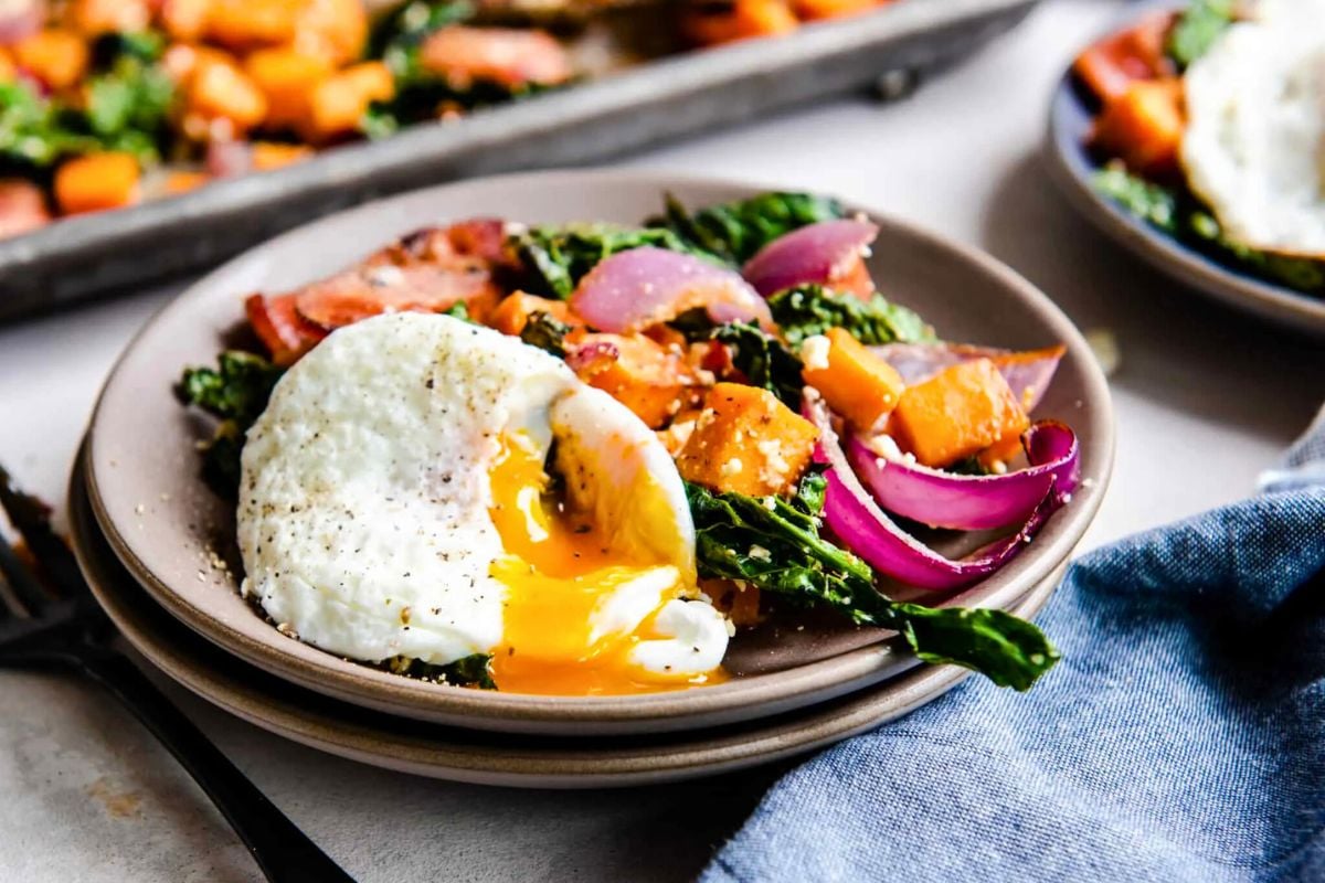 Easy Sausage Sweet Potato Hash served on a plate.