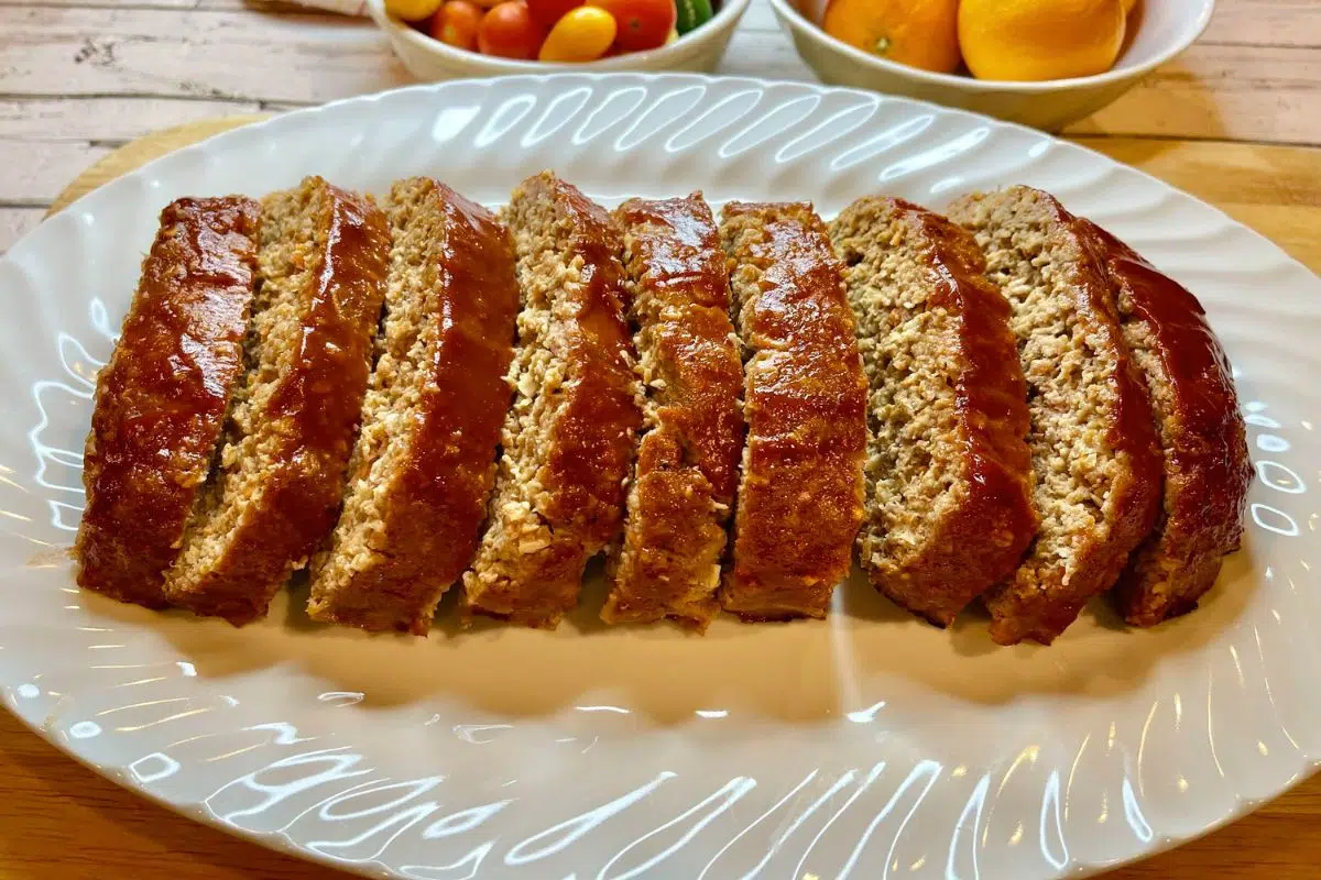 Gluten-Free Turkey Meatloaf served on a plate.