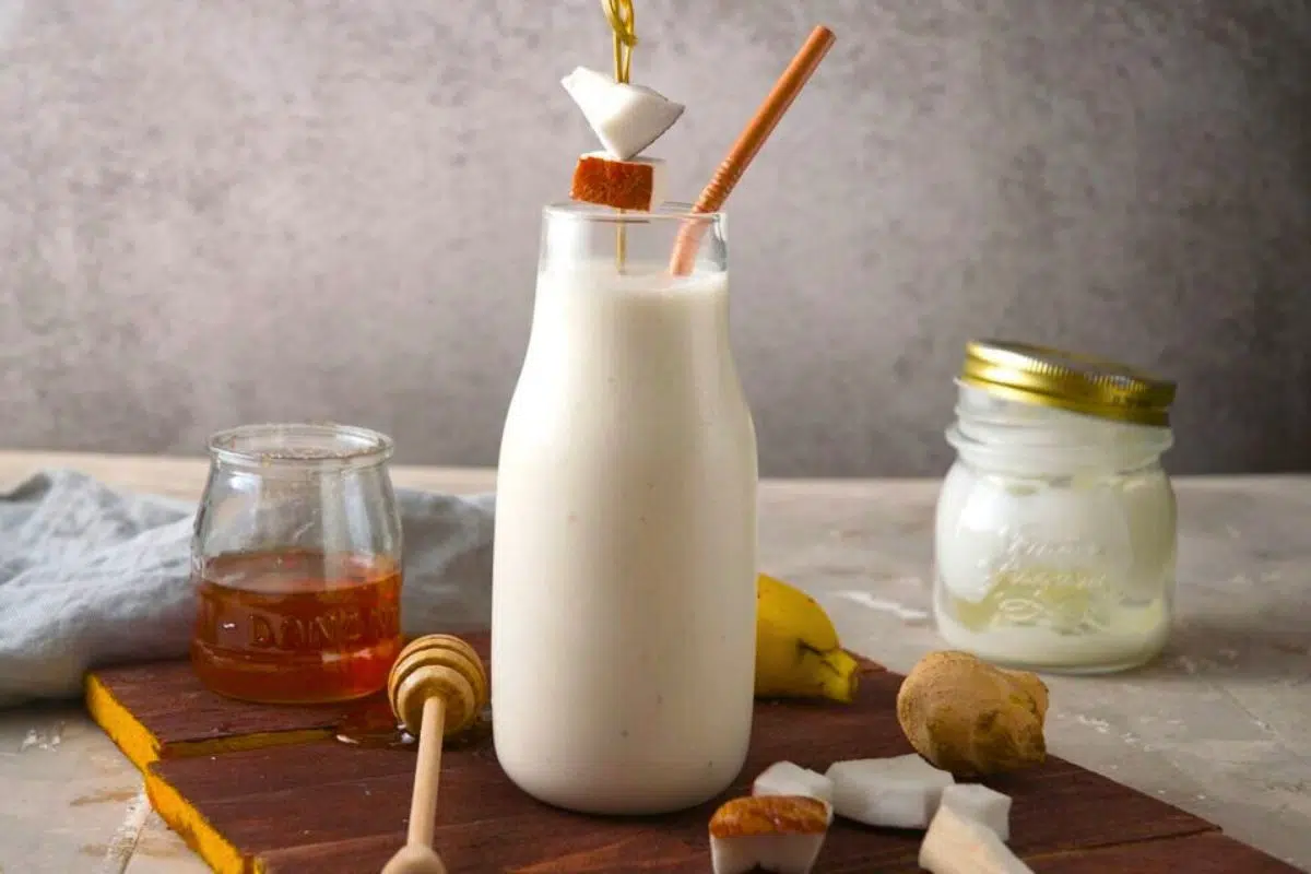 Greek Yogurt Smoothie in a glass.