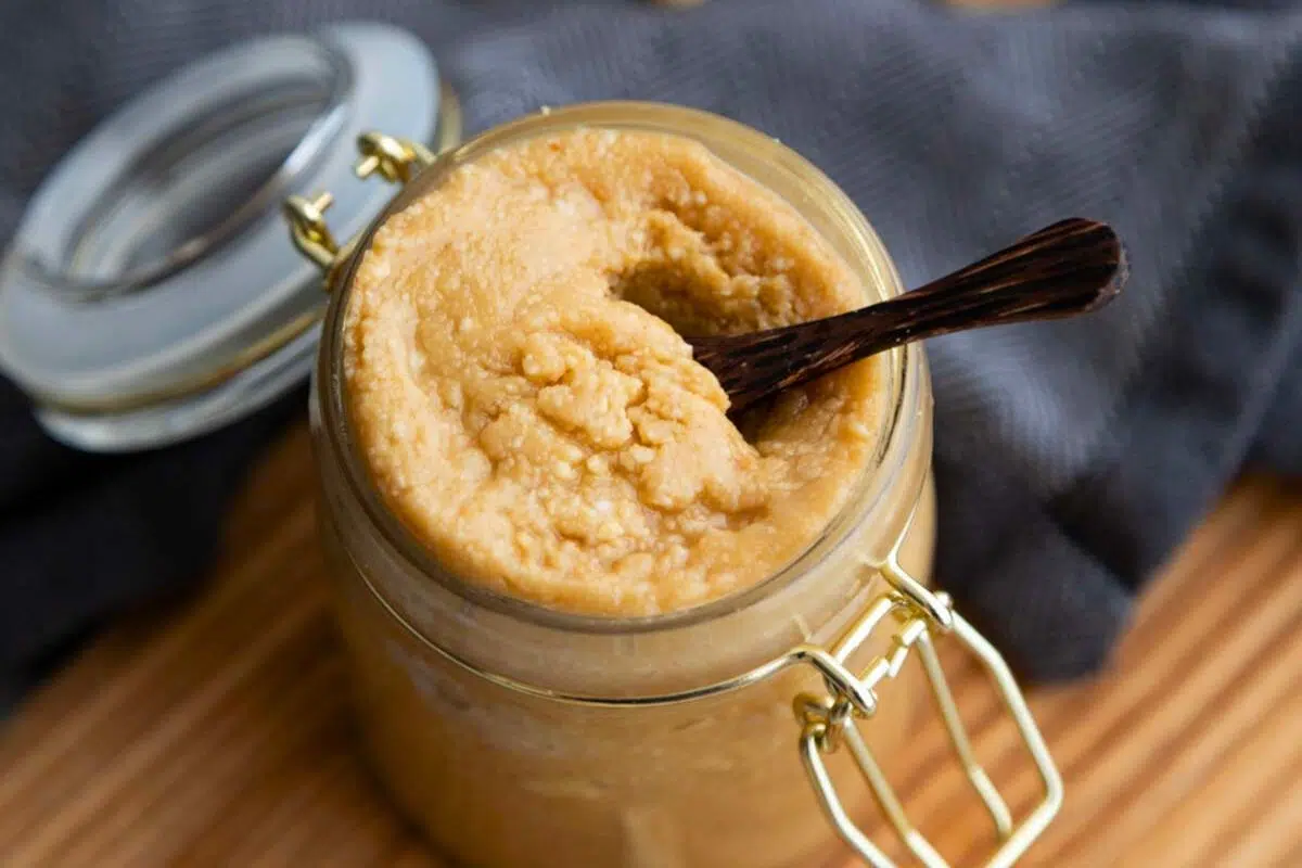 Honey Peanut Butter in a jar.