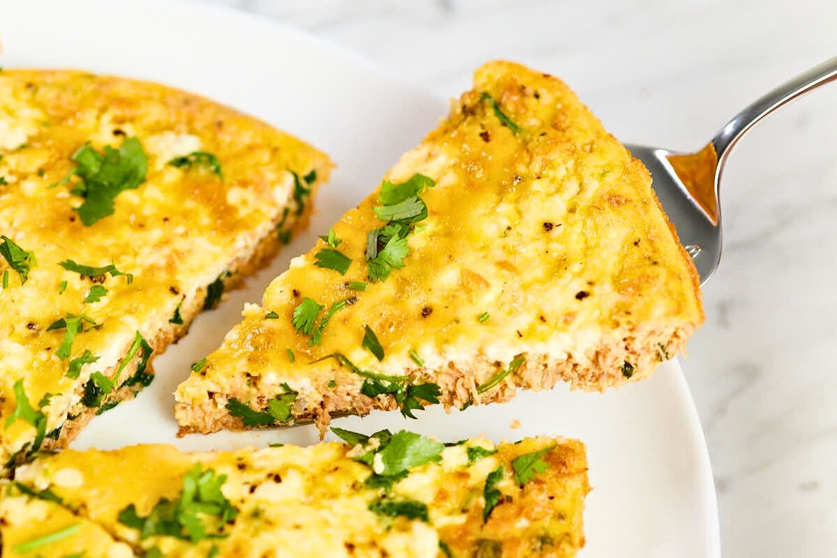 Tuna and Ricotta Frittata close up look.