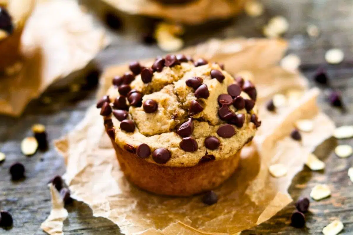 Vegan Protein Muffins close up look.