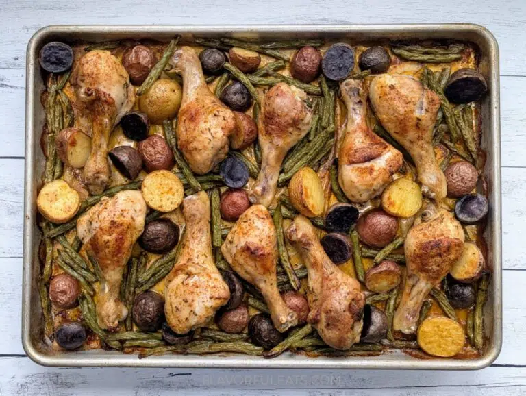 A sheet pan chicken meal.