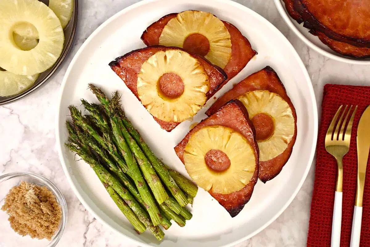 Easy Air Fryer Ham Steak with Pineapple