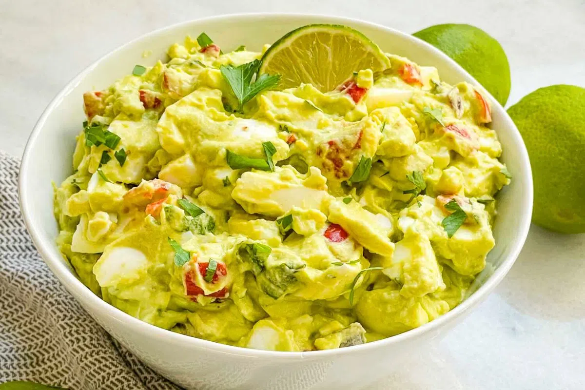 Avocado Egg Salad served in a bowl.