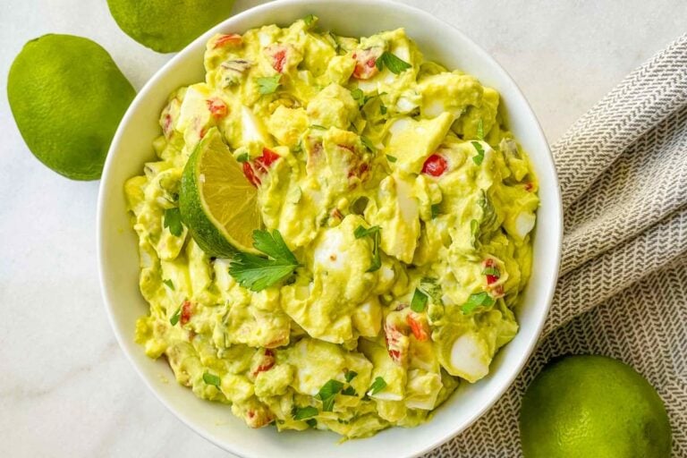 Avocado Egg Salad served in a bowl.