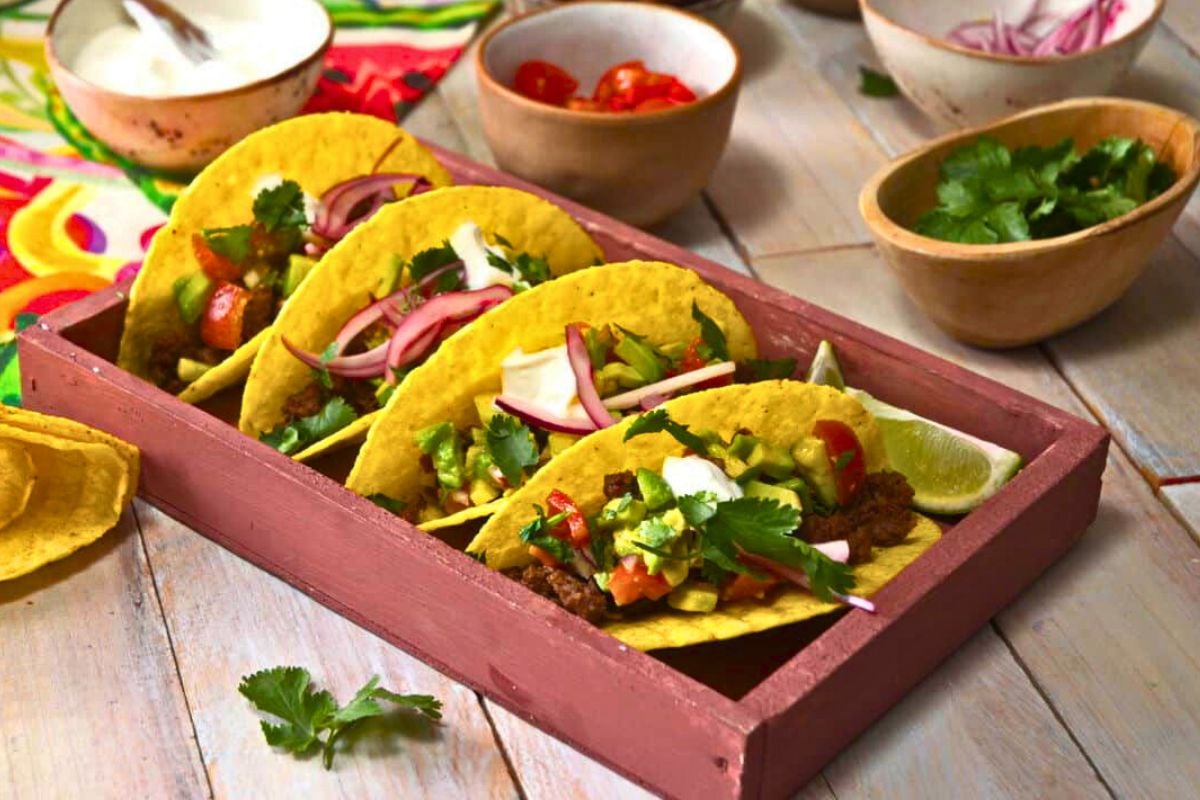 Bison Tacos overhead shot image.