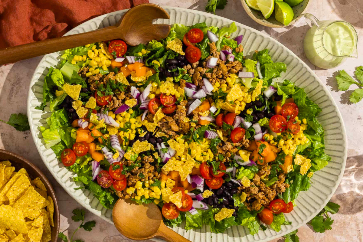 Chopped Taco Salad on a serving plate.