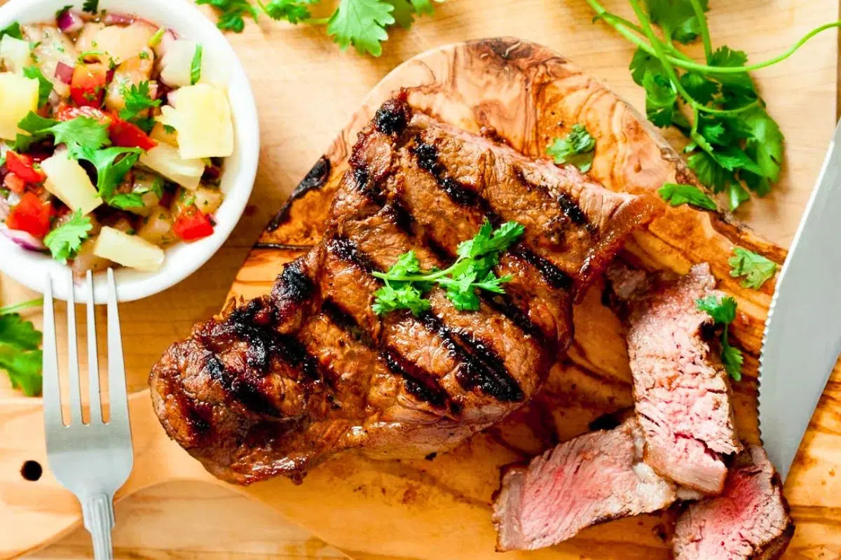 Grilled Steak Tacos overhead view.