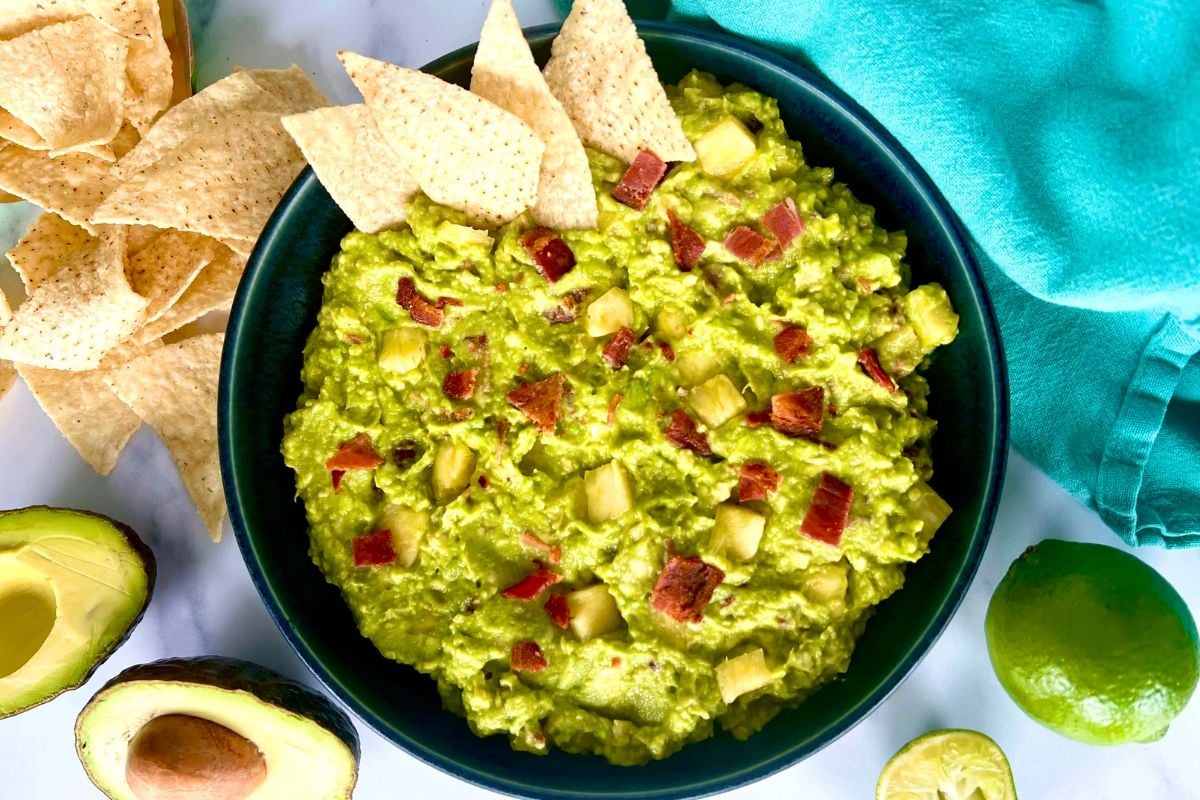 Guacamole with Pineapple and Bacon
