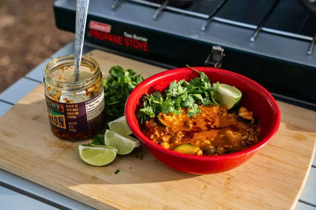 One Pot Thai Red Curry served in a bowl.