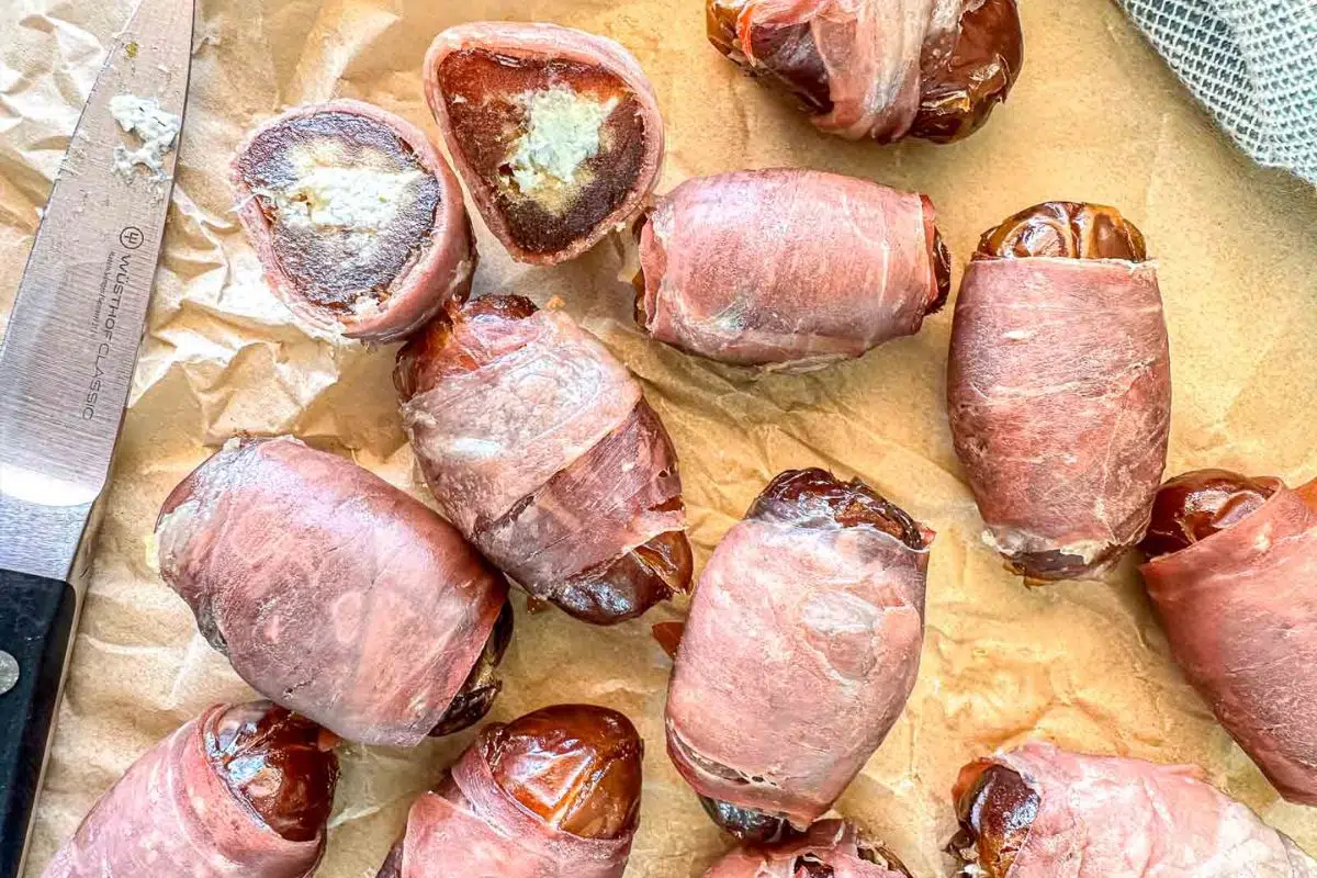 Prosciutto Wrapped Dates with Goat Cheese