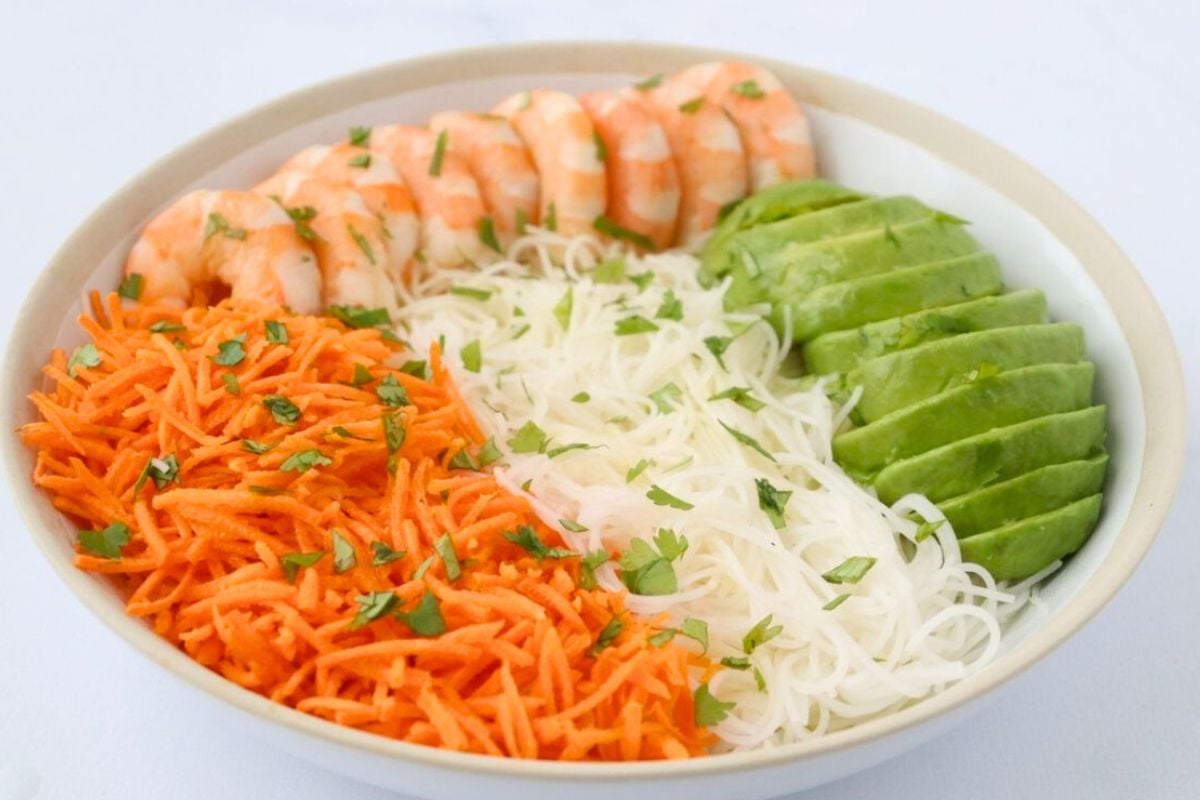 Spring Roll Salad Bowl served in a bowl.