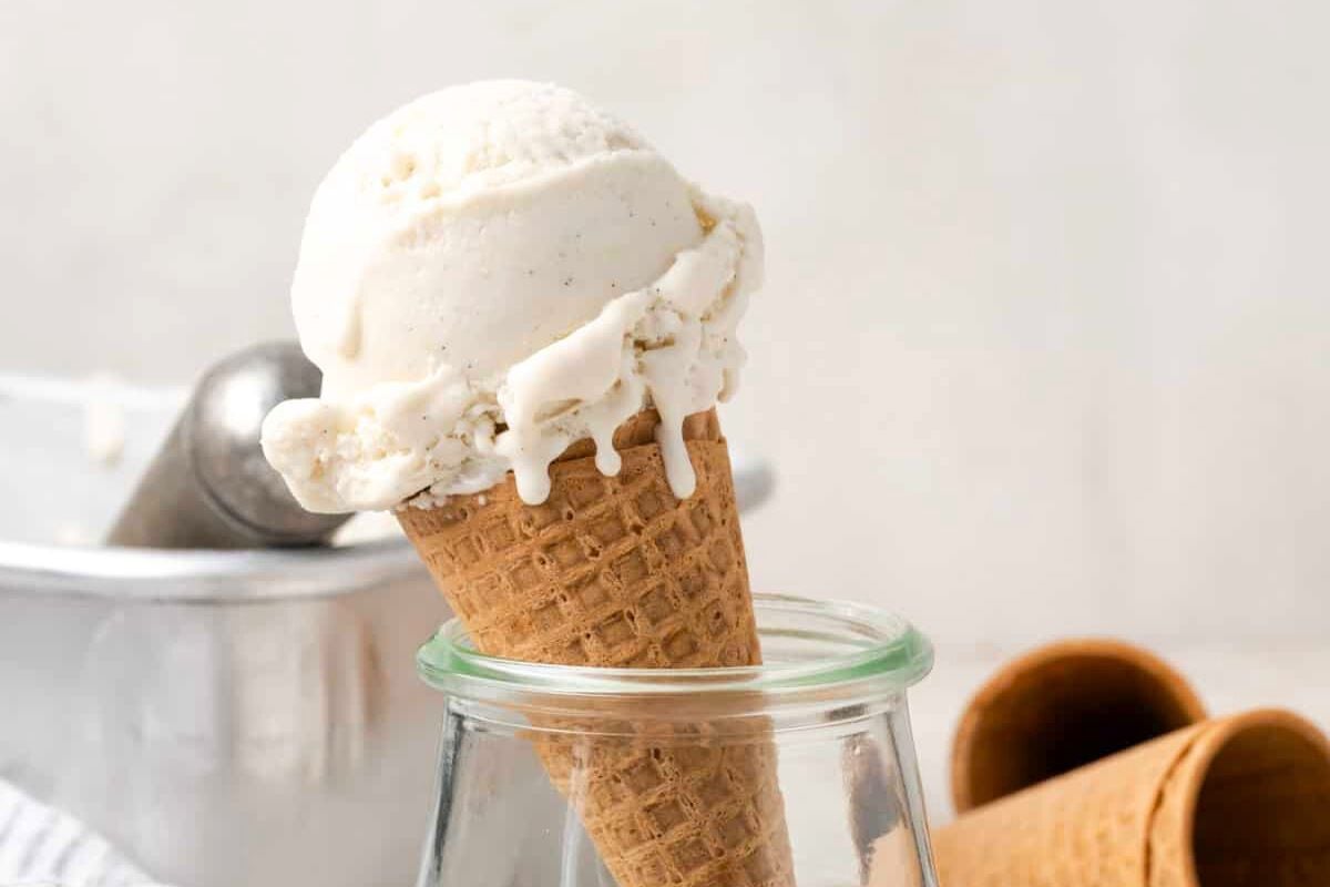 Vegan Vanilla Ice Cream in a jar.
