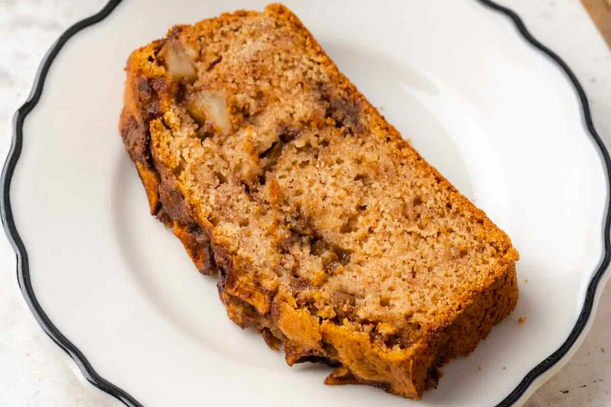 Apple Bread served on a plate.