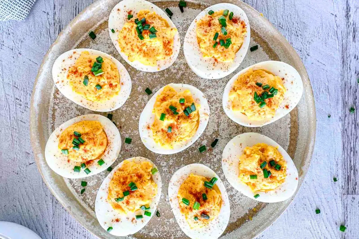 Deviled Eggs overhead view.
