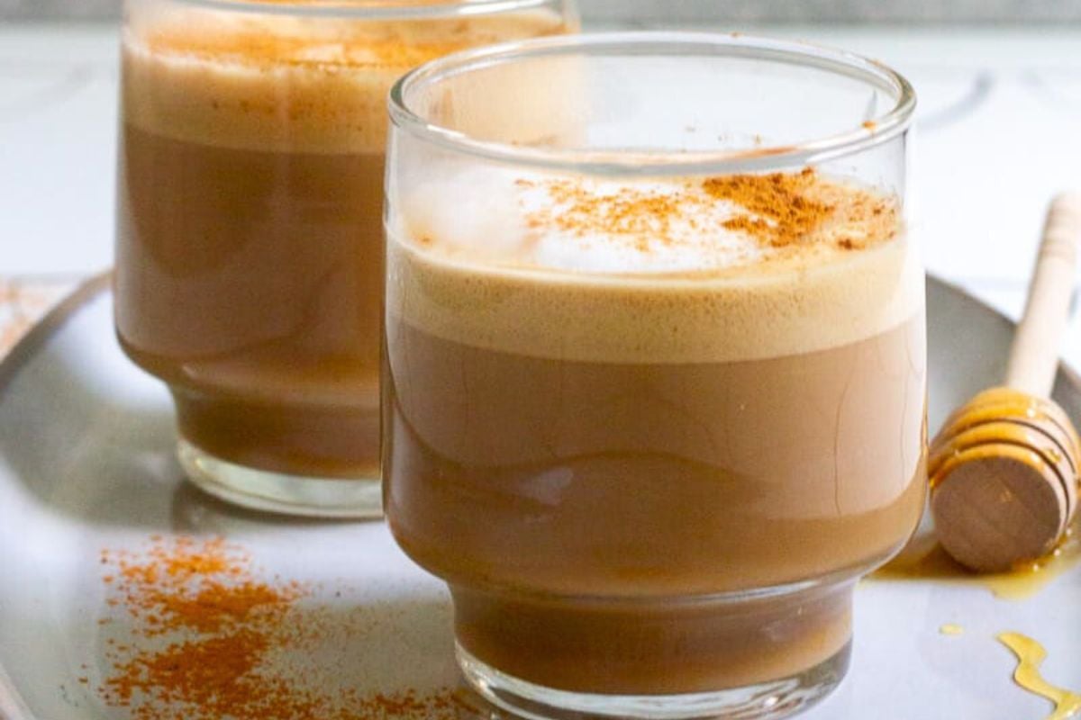 Two glasses of Honey Cinnamon Latte.