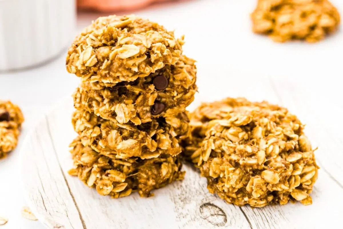Banana Oatmeal Cookies on a table.
