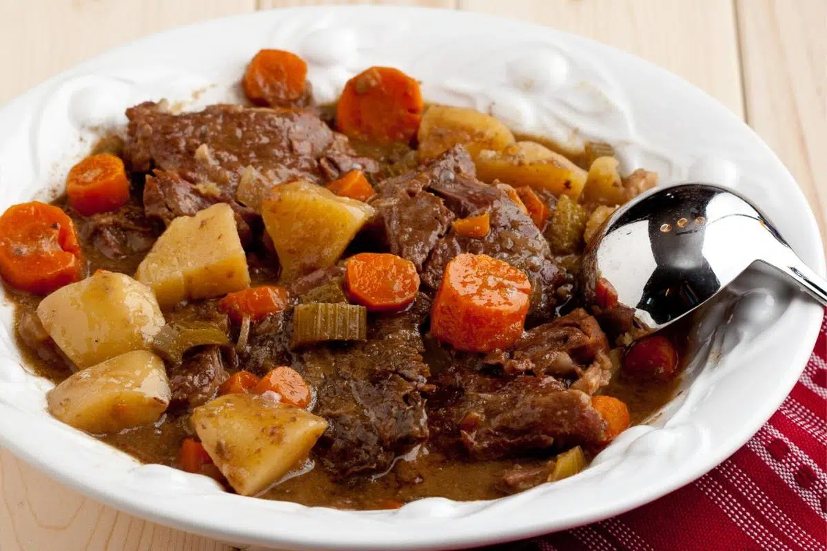 Tender pot roast on a plate.