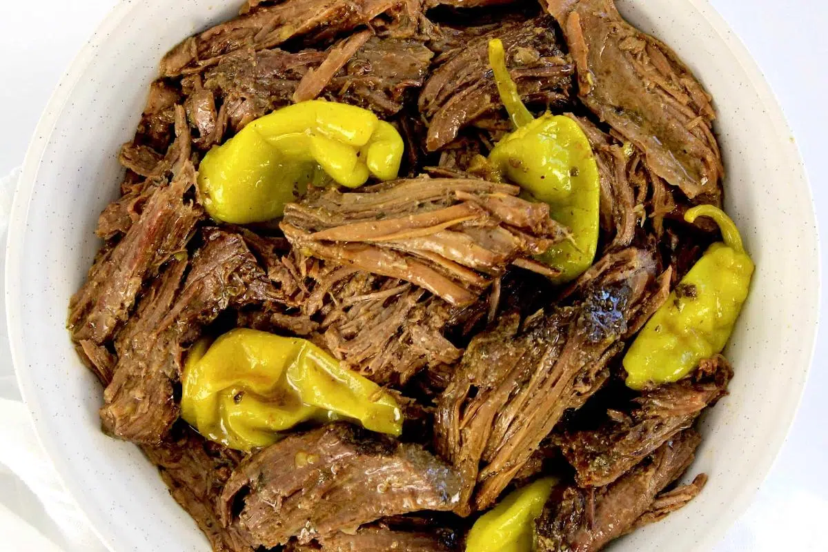 Mississippi pot roast with peppers.