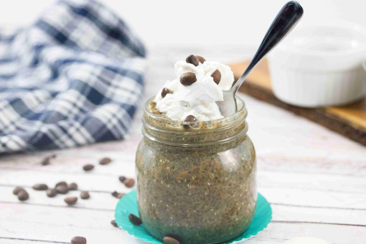 Coffee chia seed pudding.