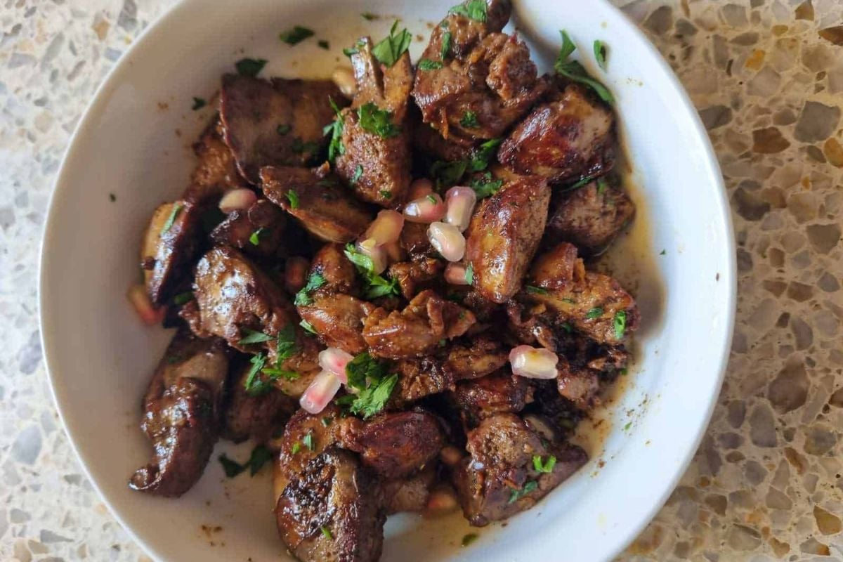 Lebanese Chicken Liver close up look.