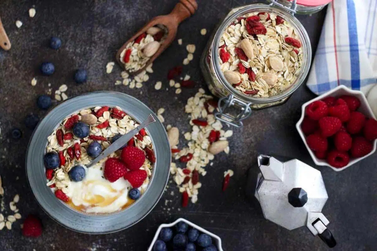 Muesli overhead view.